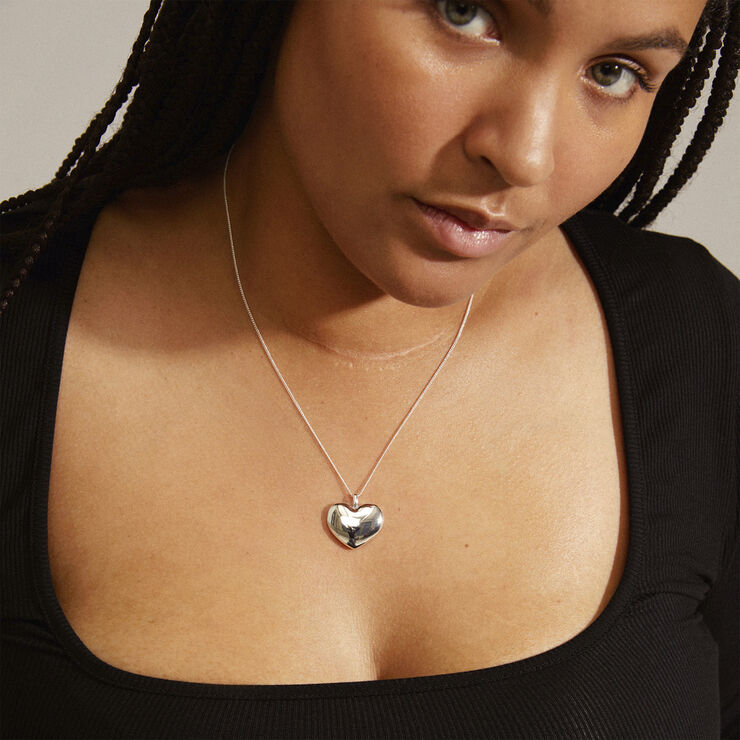 Pilgrim SOPHIA recycled heart pendant necklace silver-plated Sølv