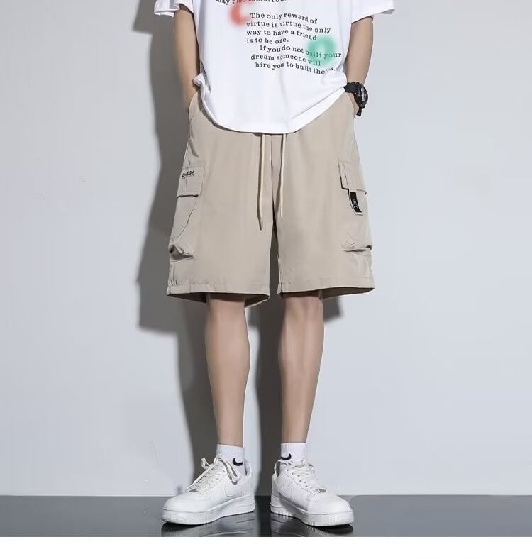 jaywoon - Effen cargoshorts met trekkoordtaille
