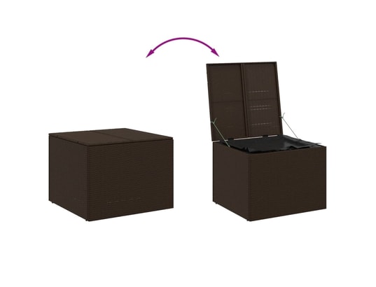 VIDAXL - Coffre Boîte de rangement de jardin marron 291l résine tressée