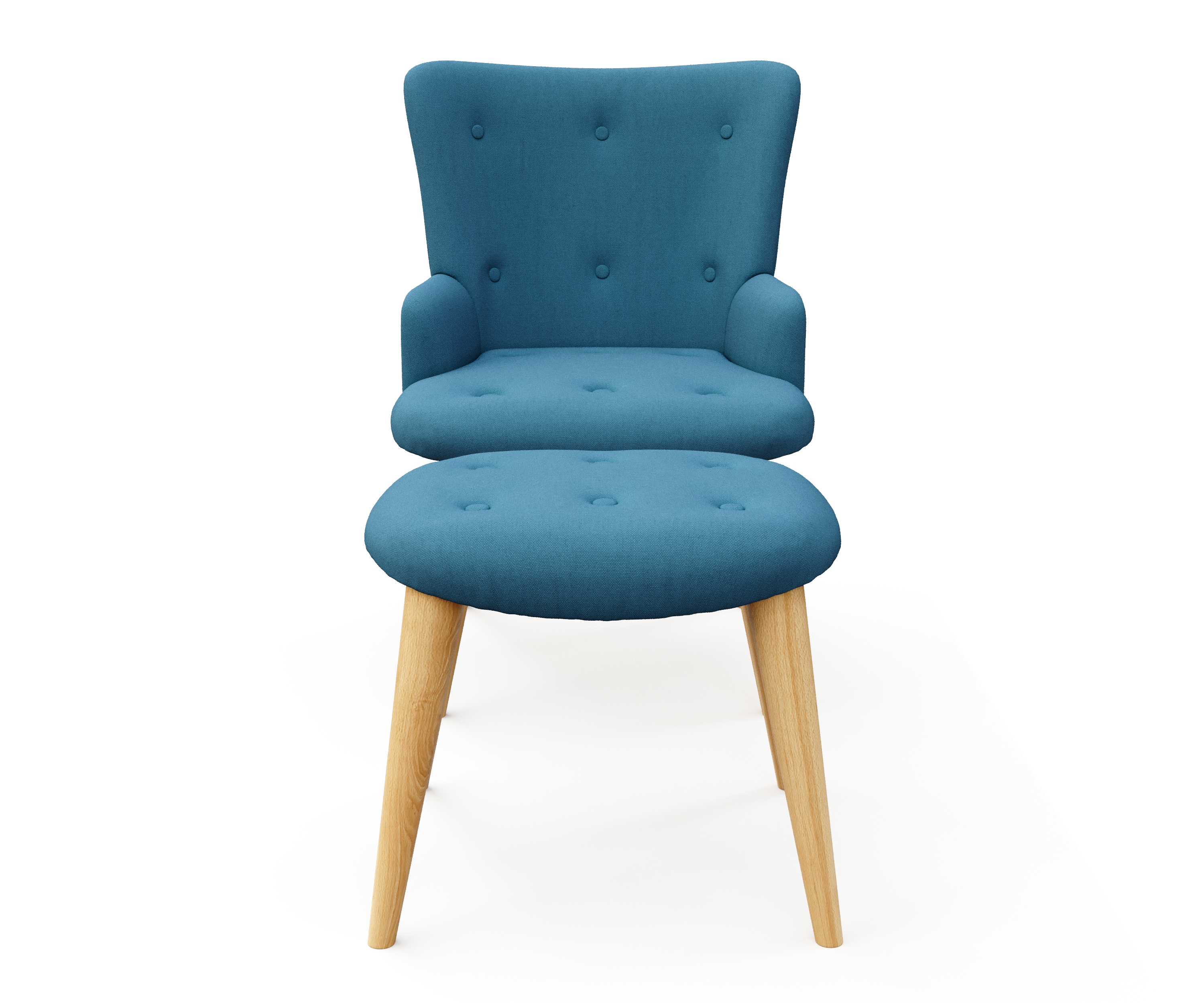 Sessel mit Hocker NEVIO blau