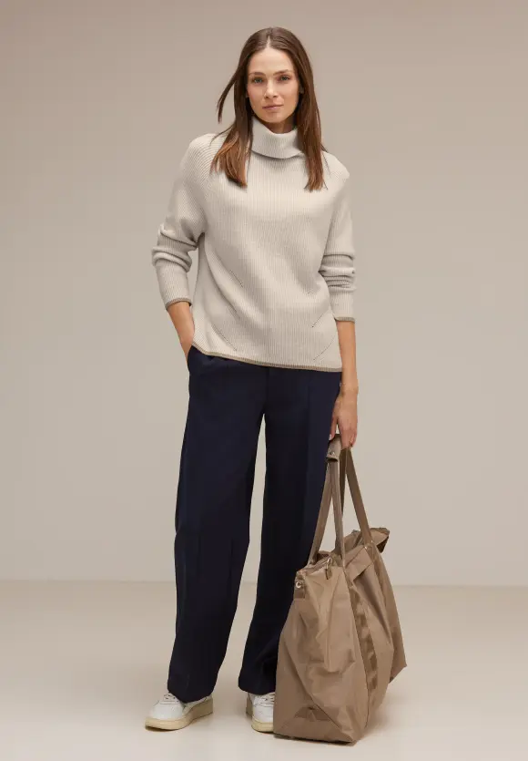 Rollkragenpullover - whisper cream melange