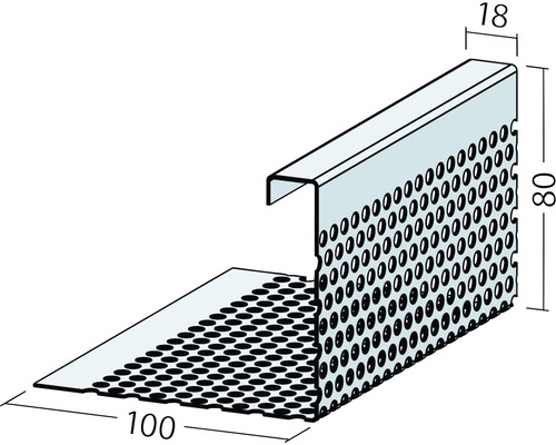PROTEKTOR Grindstopstrip Aluminium 2500 x 80 x 100 mm Bundel = 10 stuks