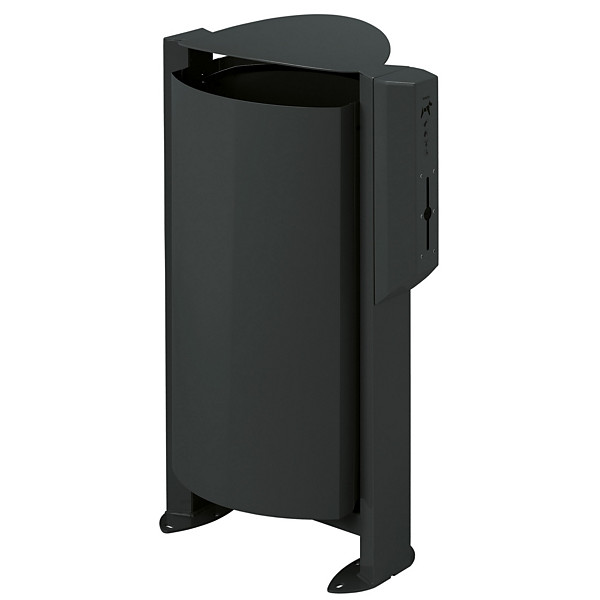 ROSSIGNOL Corbeille sur pied arkea canin avec distributeur de 200 sacs - 100 L - anthracite