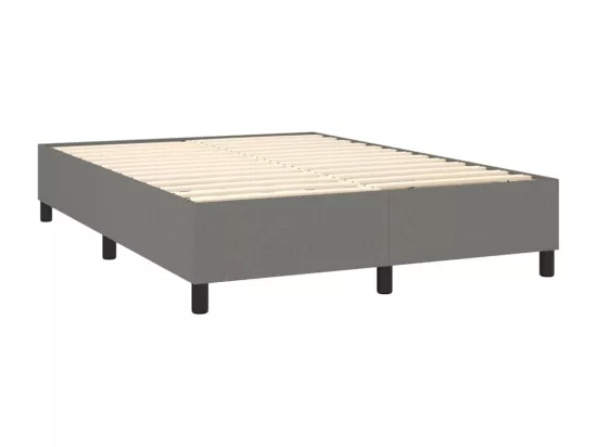Sommier tapissier et matelas et LED Gris foncé 140x190 cm Tissu