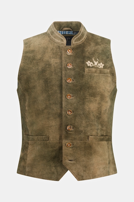 Weste, Ziegen Veloursleder, Tracht, Stehkragen