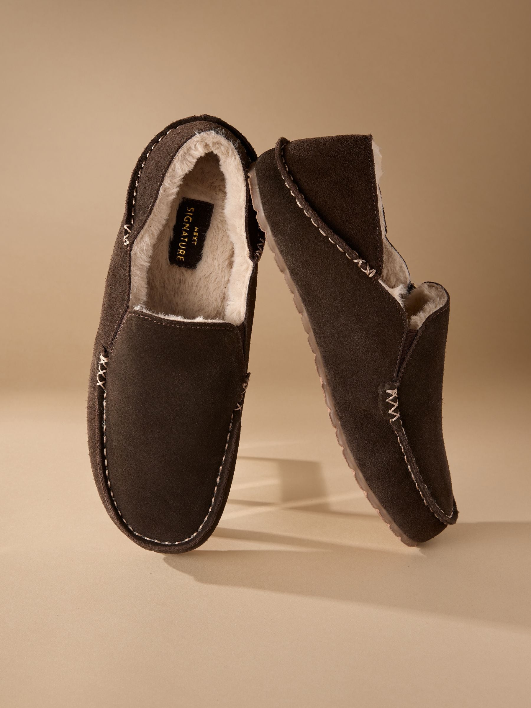 Bruin - Signature Kickdown suède moccasinpantoffels