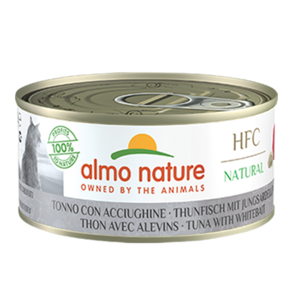 24x Almo Nature HFC Natural Kattenvoer Nat Blik Tonijn & Ansjovis150 gr