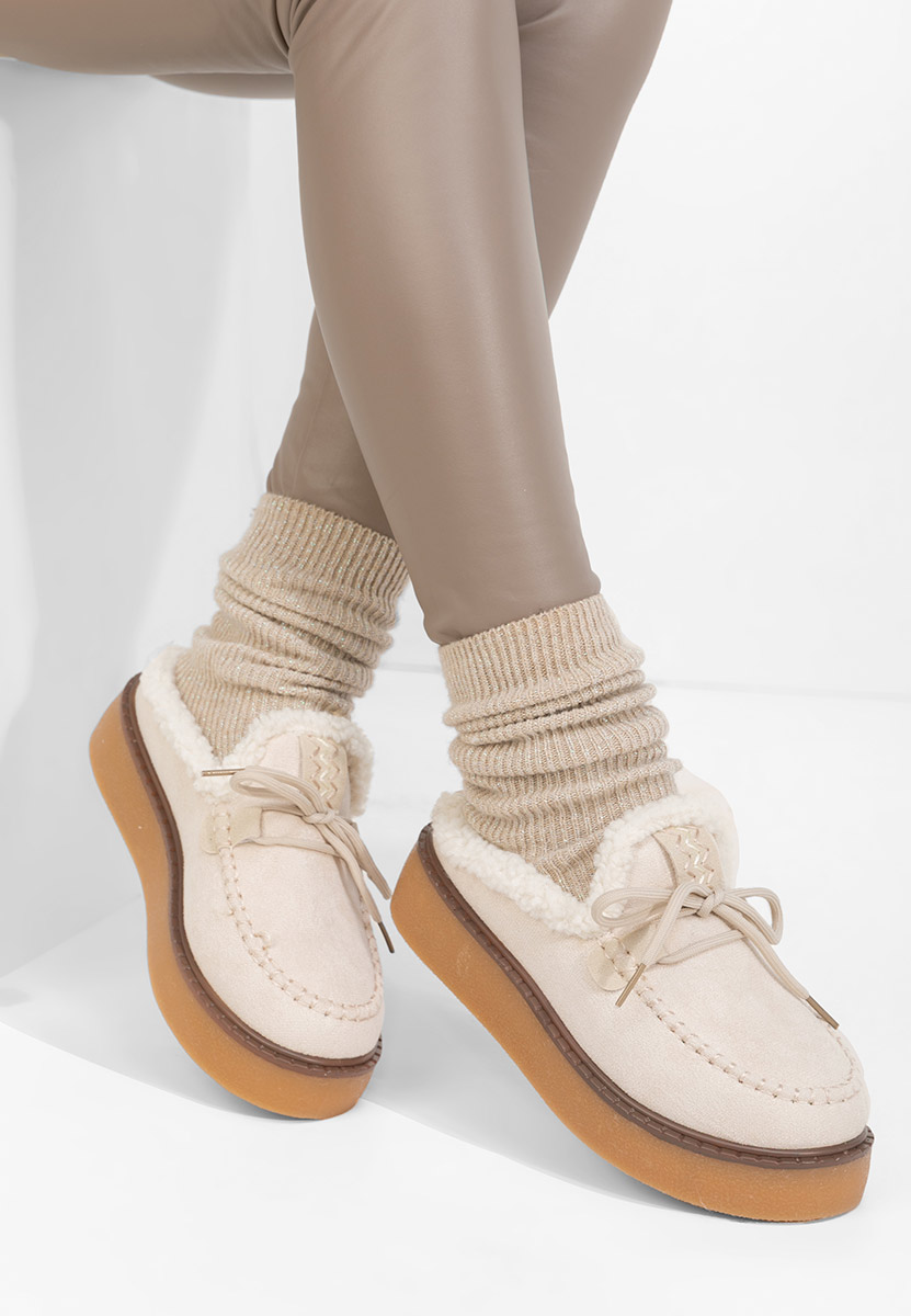 Sabots mocassins pour femme beige Seloria