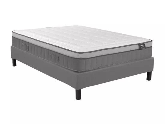 Ensemble 140 x 190 cm sommier déco en kit + matelas hybride ressorts ensachés 7 zones et mémoire de forme ASGARD de YSMÉE ép.30cm - ASGARD de YSMÉE