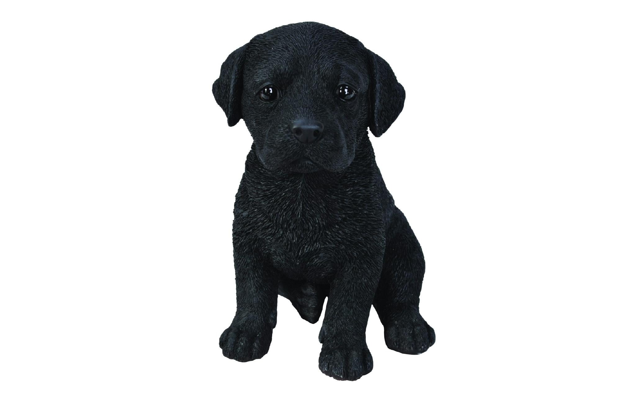 Dekofigur Labrador Welpe, SchwarzDeko für Ihren Garten