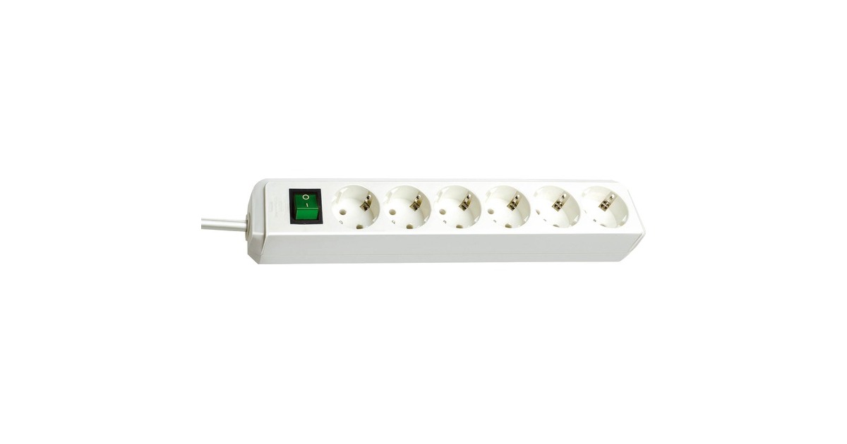 BrennenstuhlEco-Line Stekkerdoos 6x stekkerdoos  (Wit, 1159520400, voor 6 stekkers)