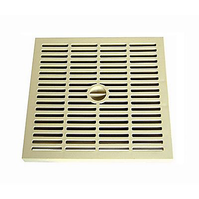 Grille d'évacuation sol 400 x 400 mm sable.