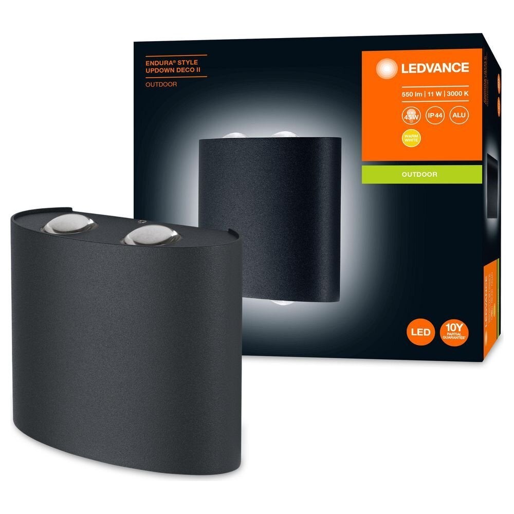 Endura LED wandlamp in donkergrijs 10,5W 550lm IP44