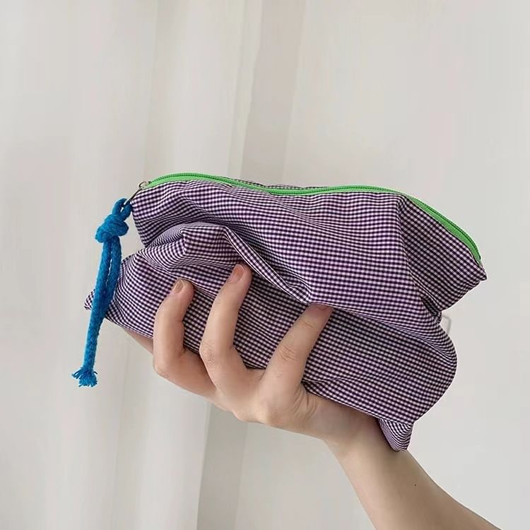 ZenlyHabit - Gingham Plaid Make-uptas / Etui