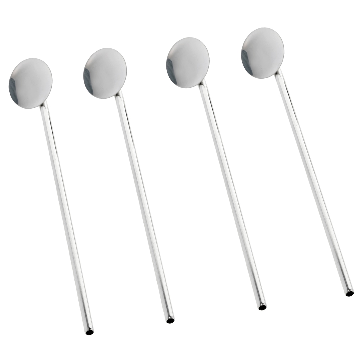 Funktion Spoon straw 4 pcs Silver