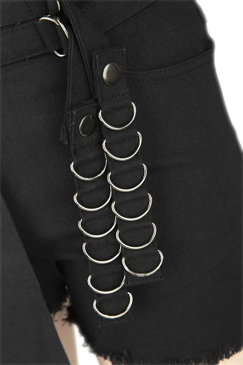 Short noir avec détails | Gothicana by EMP Short