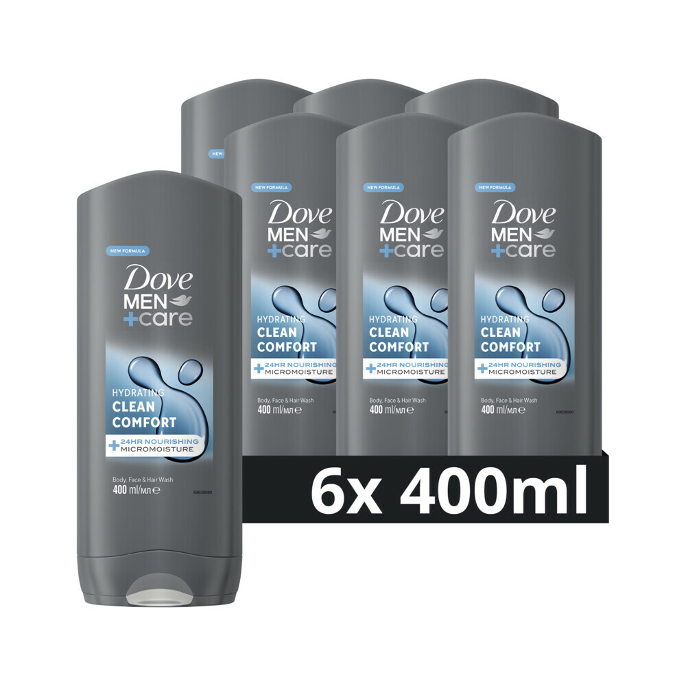 6x Dove Douchegel Men+ Care Clean Comfort400 ml
