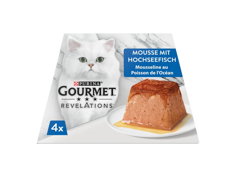 Purina Gourmet Nassfutter Revelations Mousse Hochseefisch 4 Alleinfuttermittel für ausgewachsene Katzen