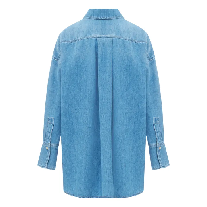 Bellerose Sur-Chemise Poka Coton et Lin Recyclés  - Collection Femme | Bleu