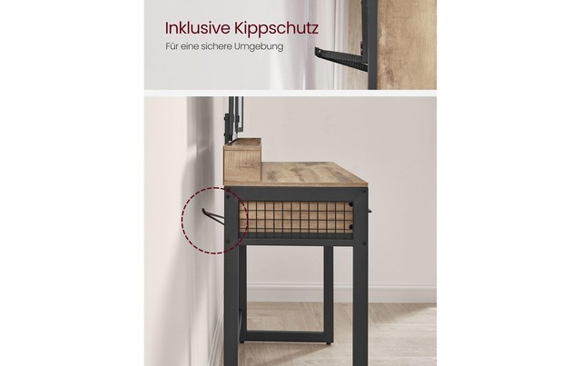 VASAGLE Schminktisch »mit Hocker und Spiegel Vintage«