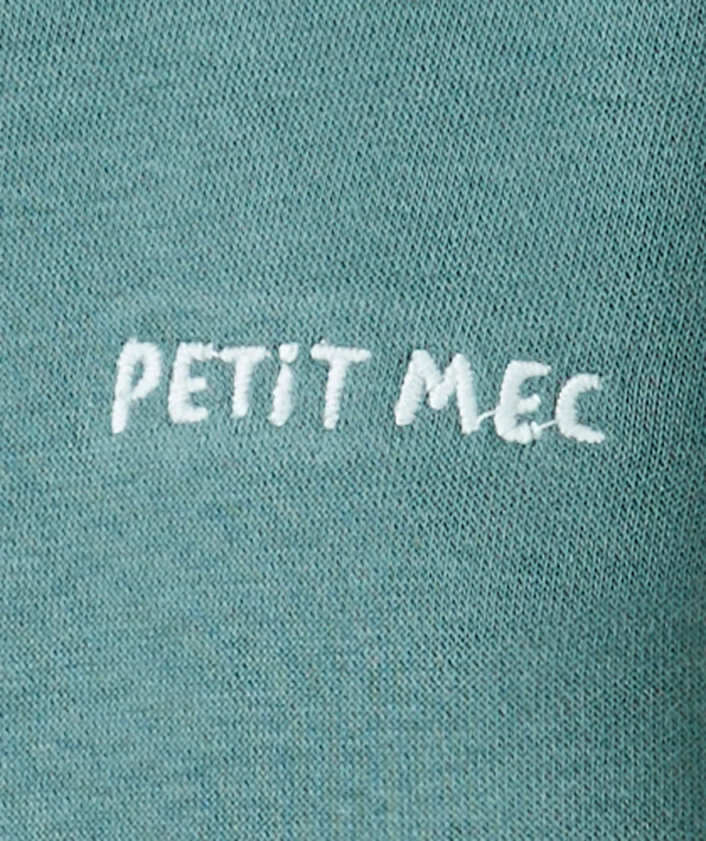 SWEAT BÉBÉ GARÇON EN FIBRES RECYCLÉES VERT AVEC MESSAGE BRODÉ PETIT MEC