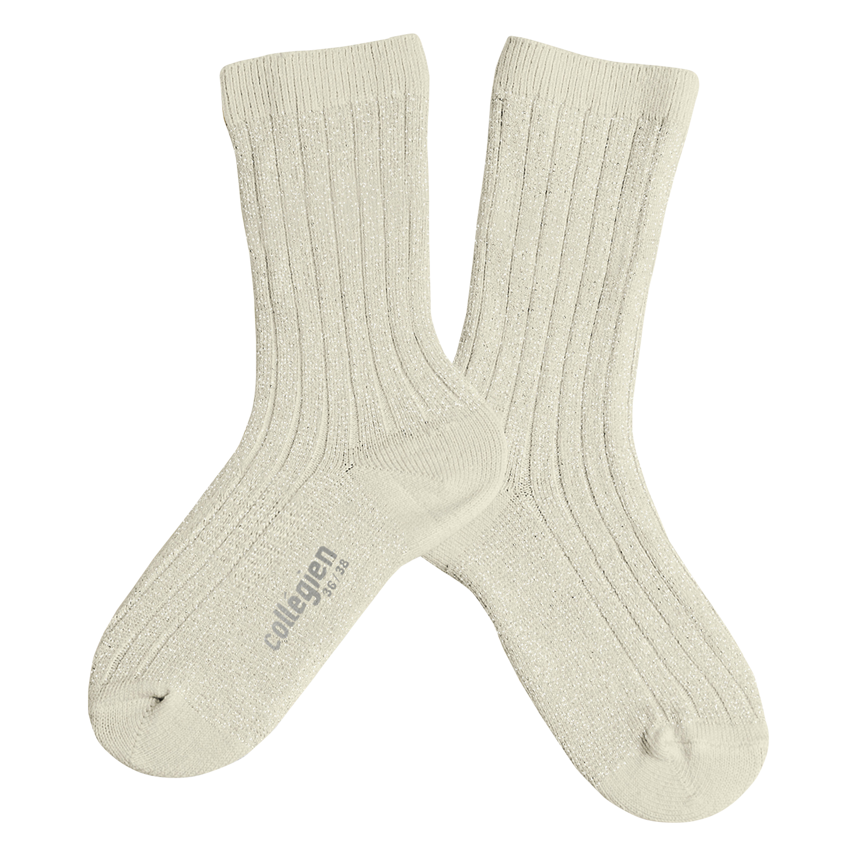 VICTOIRE - Chaussettes côtelées lurex en coton mélangé | Beige