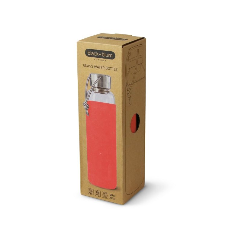 Black+Blum Glazen Waterfles - 600ml - Rood