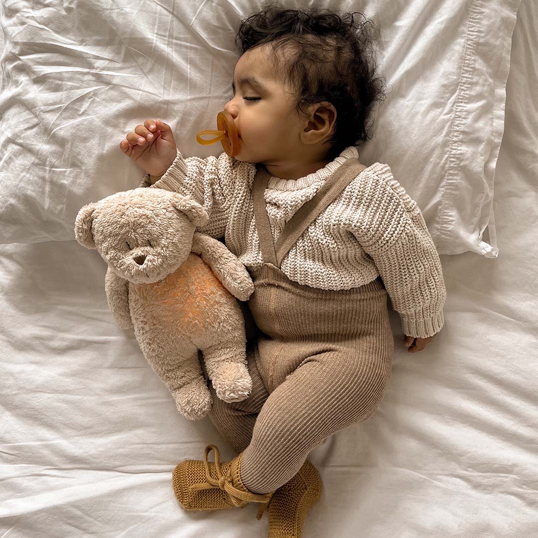 Moonie 2.0 next gen knuffelbeer met nachtlamp sand natur