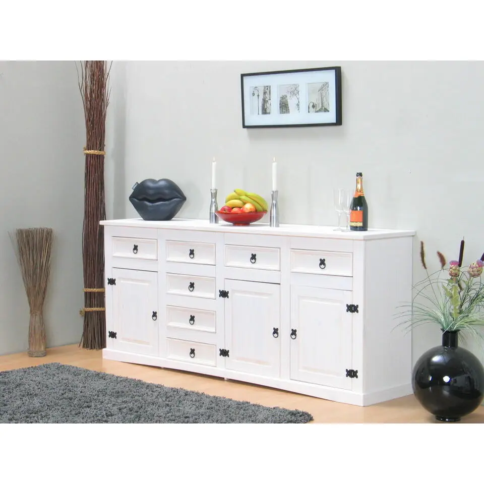 Hioshop Dressoir New Mexico wit 200cm