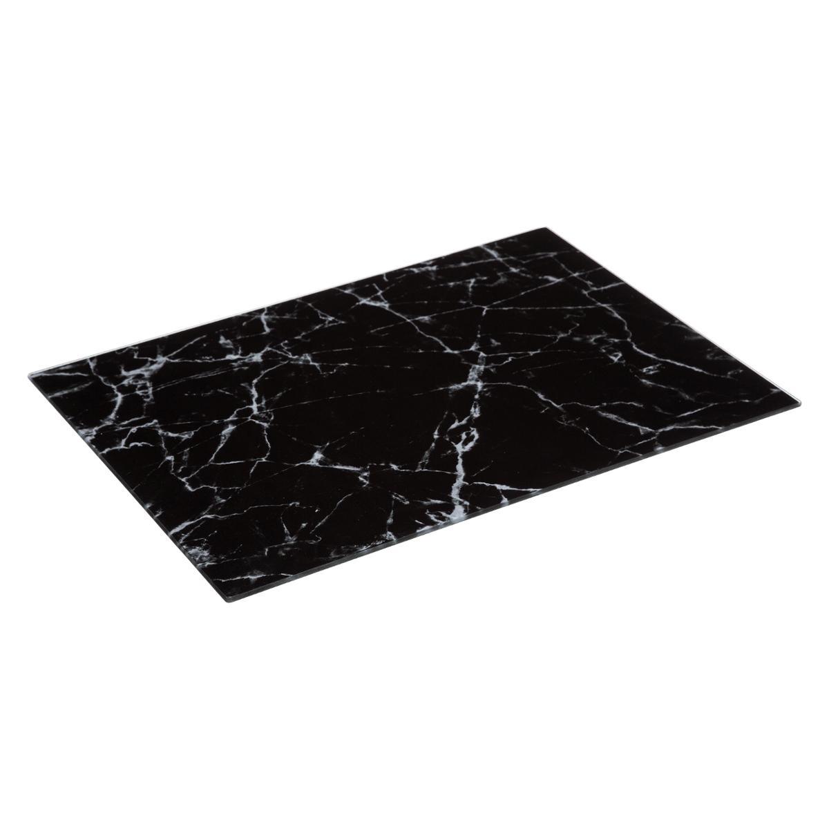 PLANCHE A DECOUPER VERRE 40X30CM MARBRE NOIR
