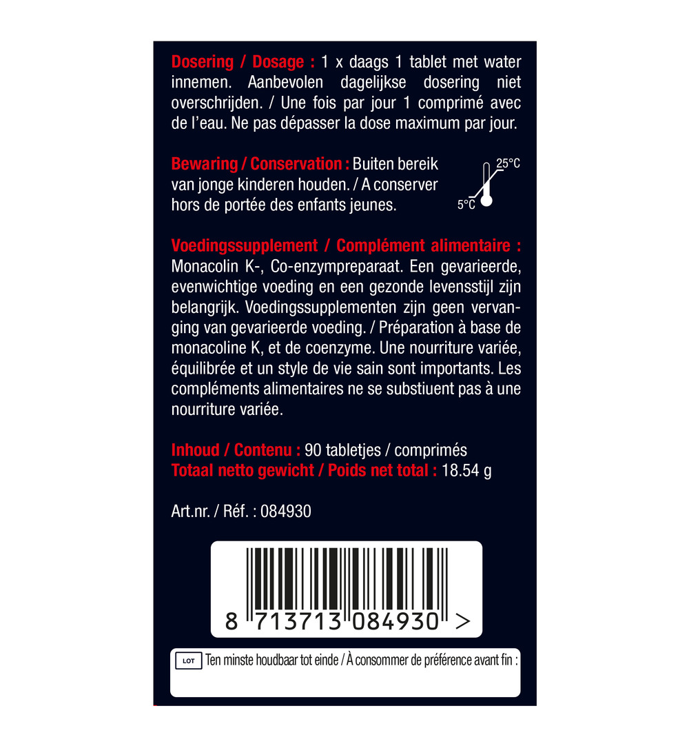Lucovitaal Rode Gist RIjst & Co-Enzym Q10 (90 tabletjes)