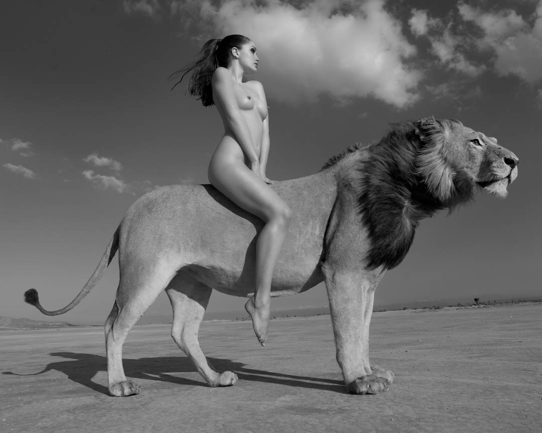 Angela rides the Lion by Sylvie Blum - Limited Edition. Edition of: 100. Signed.