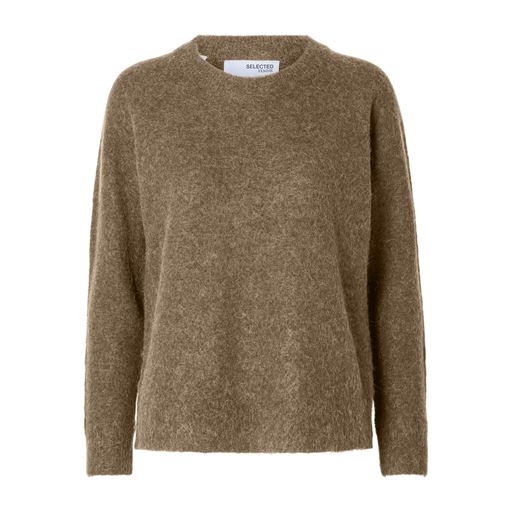 Selected Femme Lulu Striktrøje, Sepia Tint, L