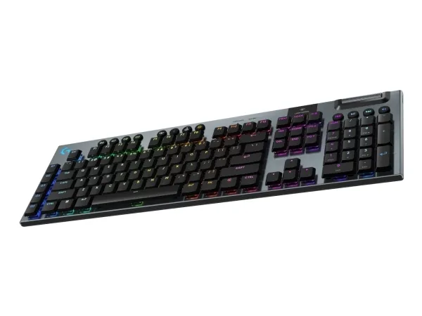 Logitech G G915 X - Tastatur - gaming, LIGHTSPEED - full size - bagbelyst - trådløs - Bluetooth, 2.4 GHz, USB-C - sort