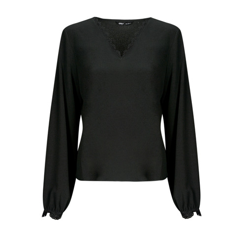Only - ONLNOVA FR VERSA V-NECK L/S LACE TOP PTM - Noir