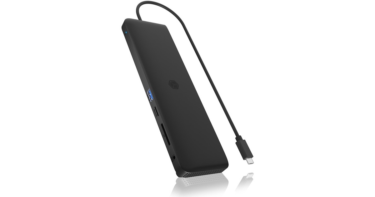 ICY BOXIB-DK2116-C 11-in-1 Mobile DockingStation with Triple Video Output  (Zwart, HDMI, DisplayPort, LAN, USB Type-C)