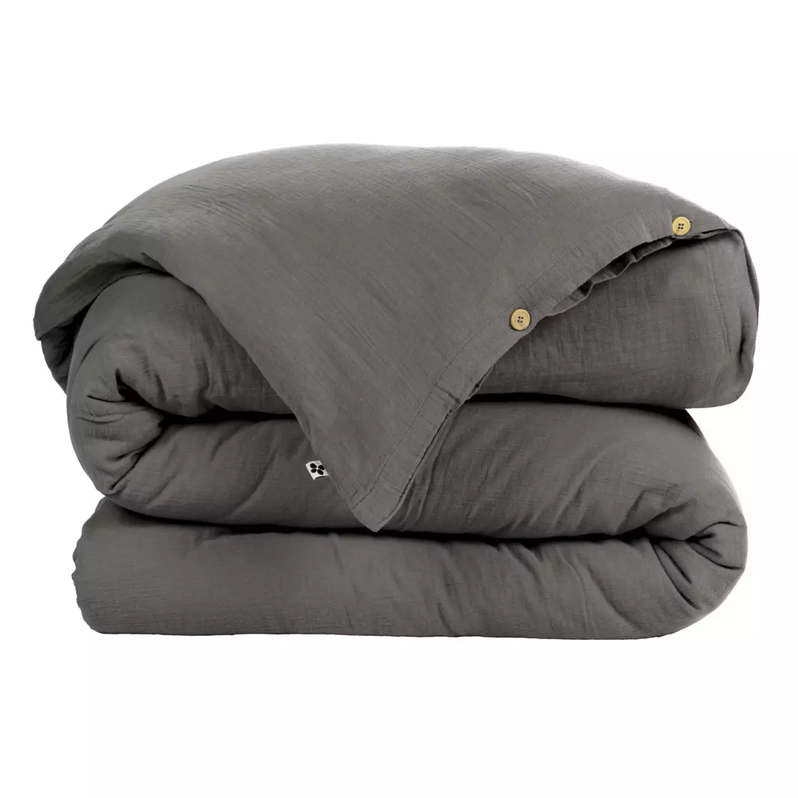 Housse de couette gaze de coton (280 x 240 cm) Gaïa Gris granit