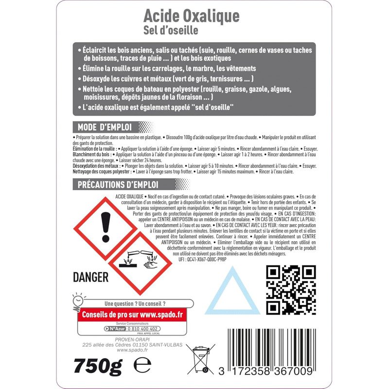 Acide oxalique liquide 750 g