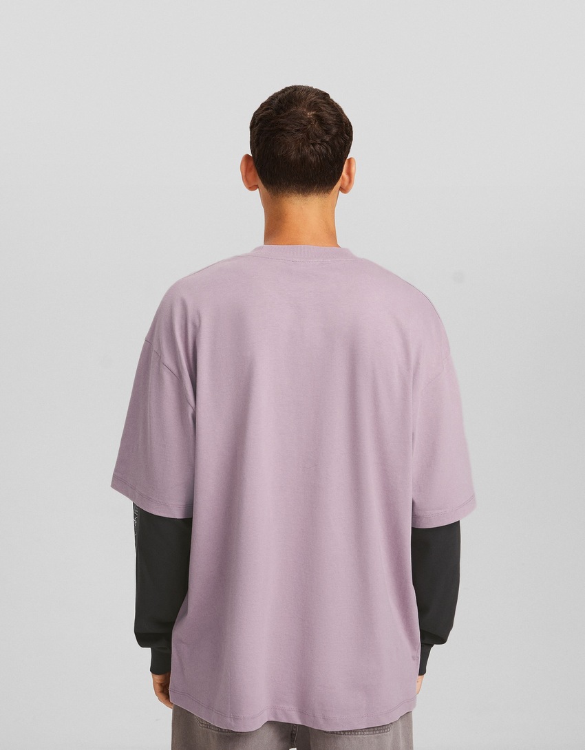 Camiseta de manga comprida estampada