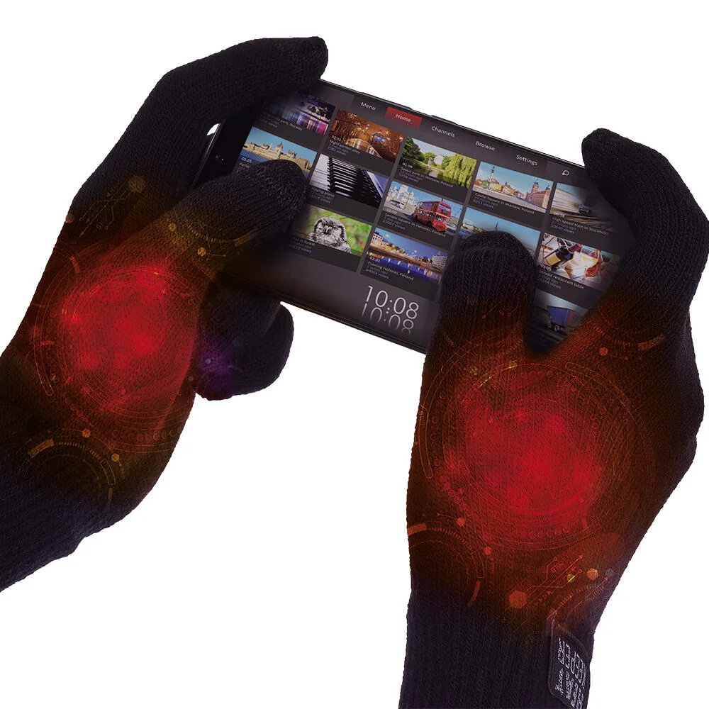 Paire de gants thermiques tactiles noirs pour homme ou femme