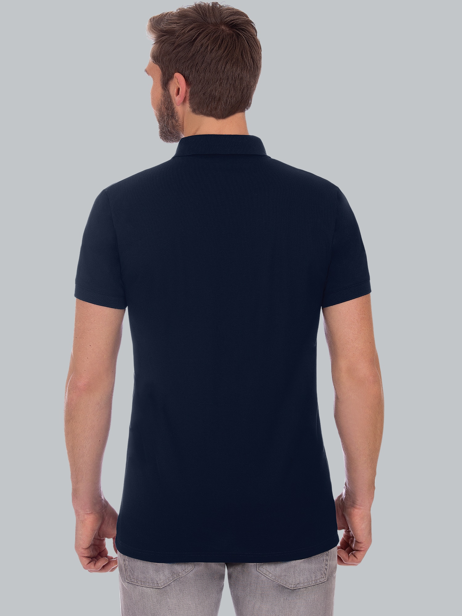 Slim Fit Poloshirt aus DELUXE-Piqué Navy