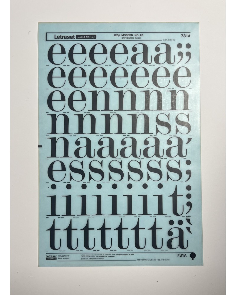 letraset-731A- MODERN NO.20 - 192pt