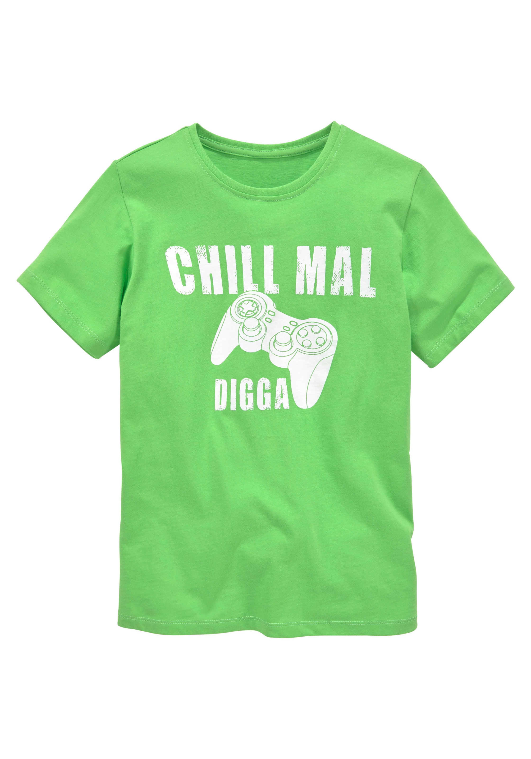 KIDSWORLD T-Shirt »Mit Spruch: CHILL MAL«, Kurzarm,  Basic-Stil,  mit coolen Schriftzügen,  Rundhalsausschnitt