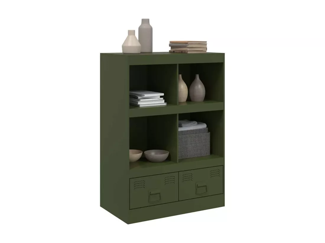 Buffet vert olive 67x39x95 cm acier