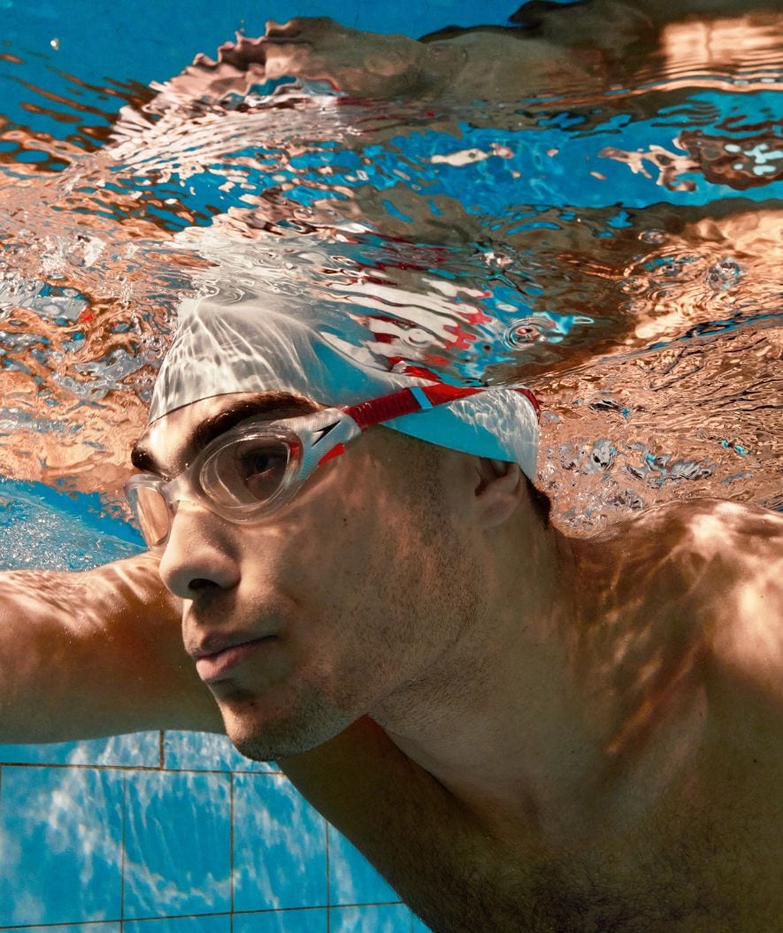 Speedo motions svømmebriller - Biofuse 2.0 - Rød/klar