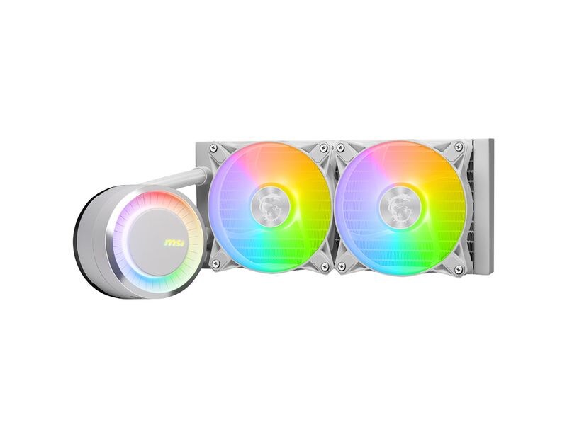 MSI Wasserkühlung MAG CORELIQUID E240 WHITE MSI MAG CORELIQUID E240 WHITE Computerkühlsystem Hauptplatine, Prozessor Flüssigkeitskühlung 12 cm Weiss