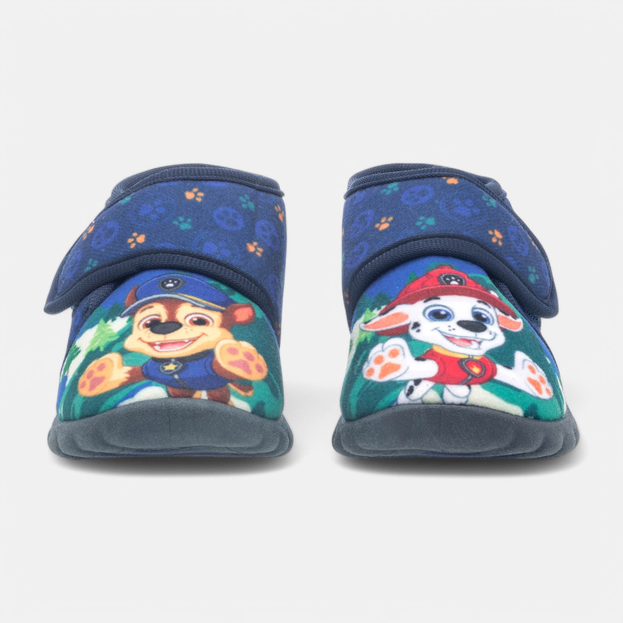 Pantoufles attaches velcros Garçon bleu marine