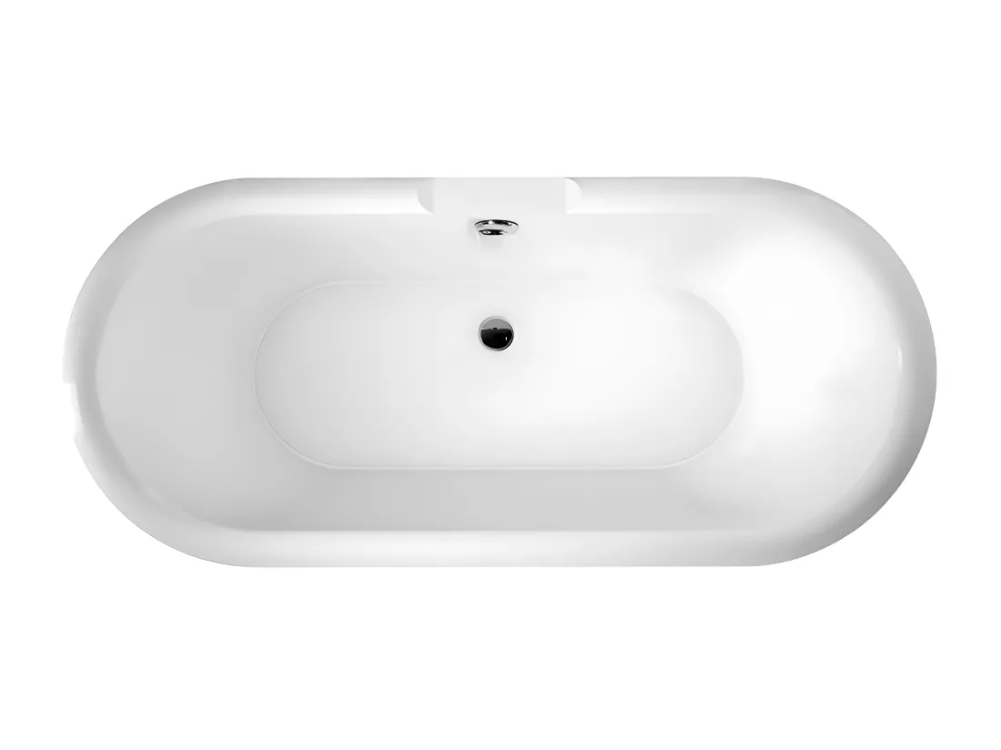 Baignoire ancienne rétro sur pieds CHELSEA Blanche 170 cm Pieds de Lion Noirs