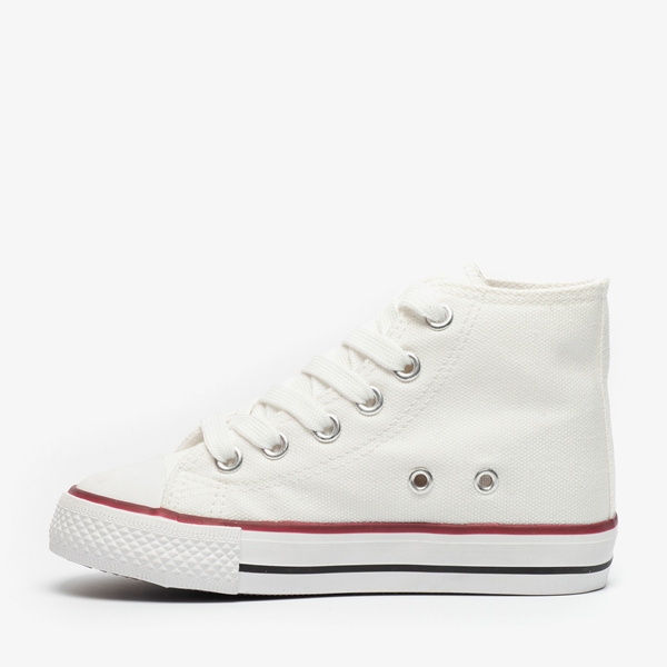 Hoge canvas kinder sneakers wit