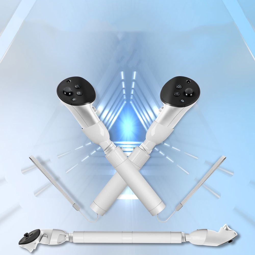 (2er Set) Meta Quest / Oculus Quest 3 / Pro Controller Silikon Grip Griffverlängerung - Weiss
